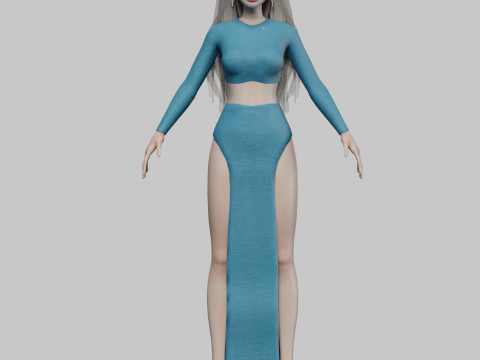 Pretty cartoon girl V32662 Modelo 3D