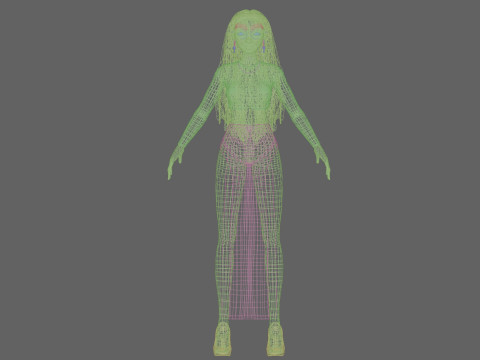 Pretty cartoon girl V32662 Modelo 3D