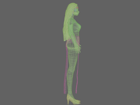 Pretty cartoon girl V32662 Modelo 3D