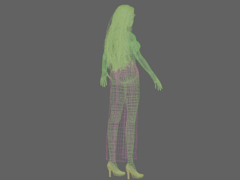 Pretty cartoon girl V32662 Modelo 3D