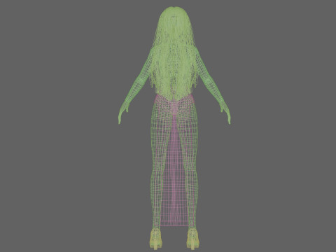 Pretty cartoon girl V32662 Modelo 3D