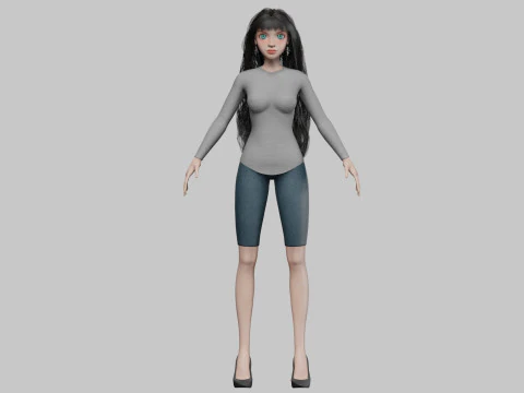 Pretty cute girl V38946 3D Model