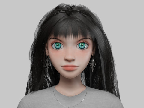Pretty cute girl V38946 3D 모델