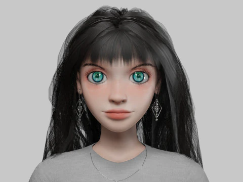Pretty cute girl V38946 3D Model