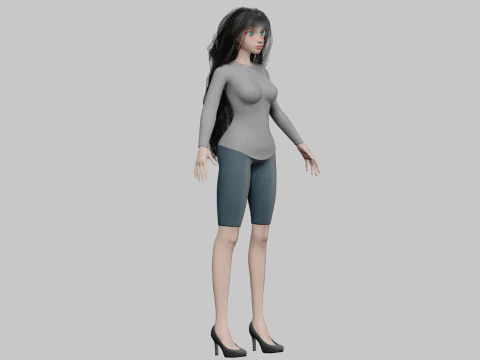 Pretty cute girl V38946 3D Model