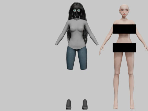 Pretty cute girl V38946 3D Model