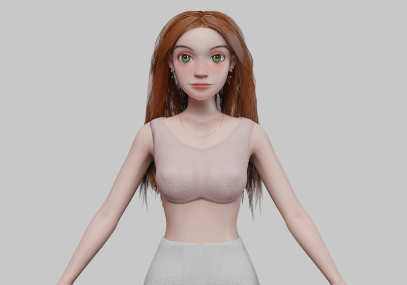 Pretty lovely girl V29264 Modelo 3D .c4d .max .obj .3ds .fbx .stl .blend 
