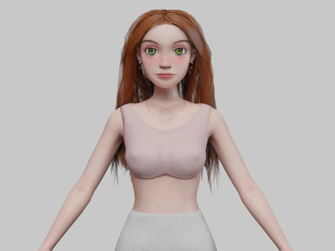 Oldukça hoş bir kız V29264 3D Model