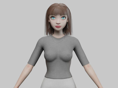 漂亮标准女孩V29972 3D 模型