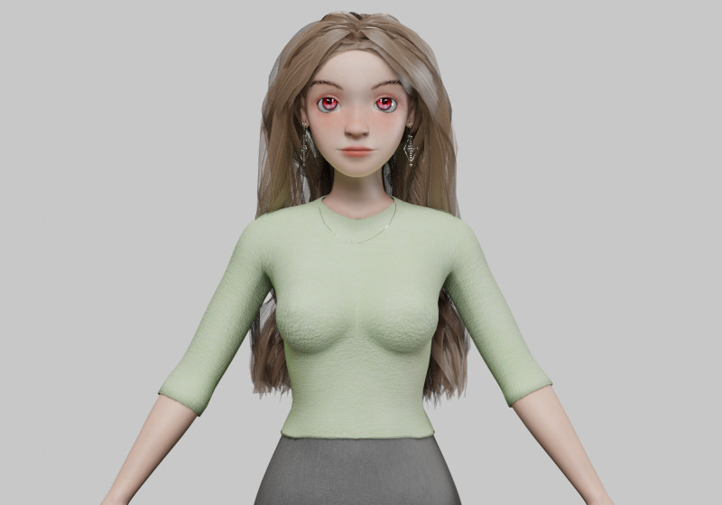 Gadis cantik bergaya V32817 Model 3D .c4d .max .obj .3ds .fbx .stl .blend