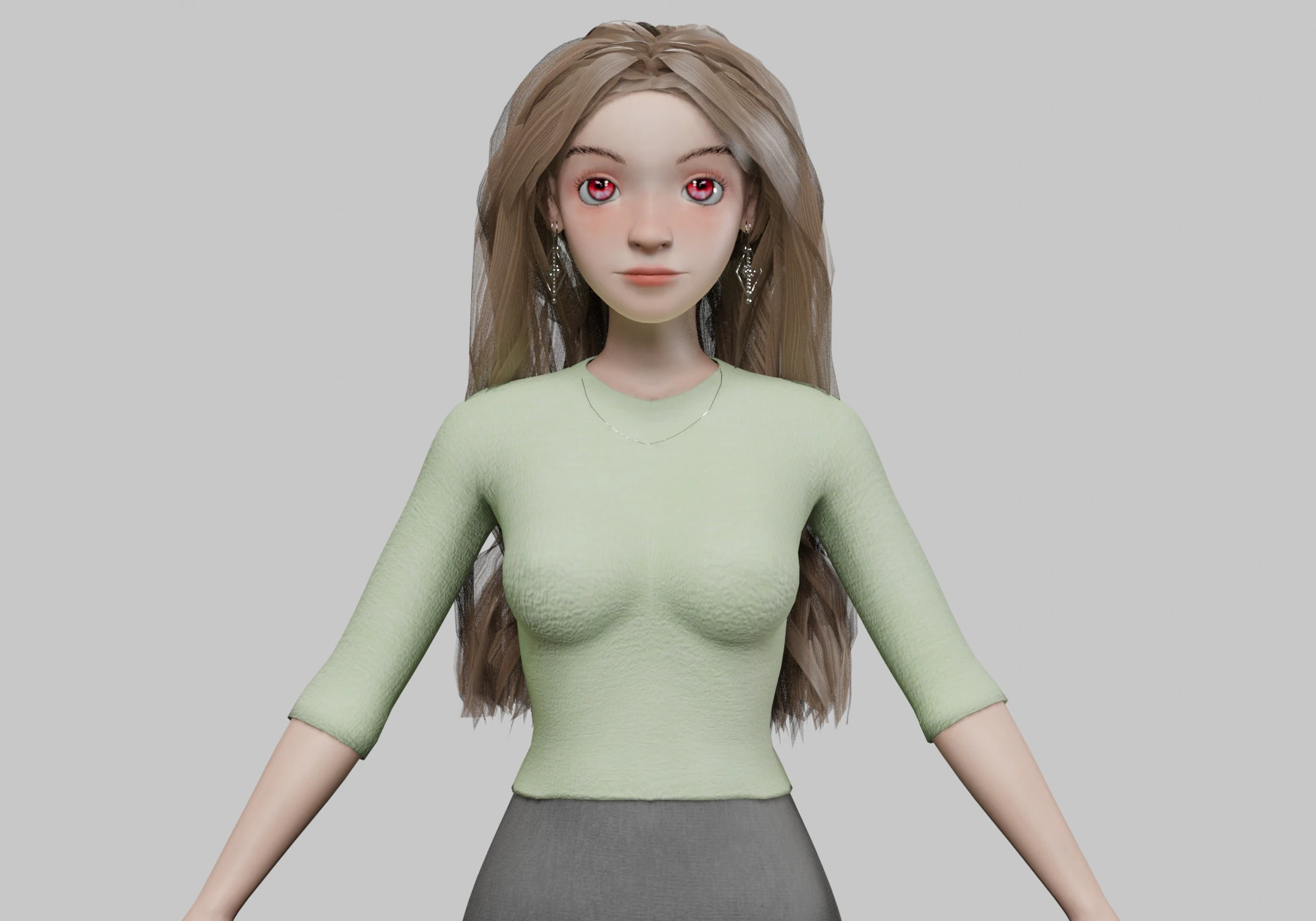 Pretty stylized girl V32817 3D Model .c4d .max .obj .3ds .fbx .stl .blend 