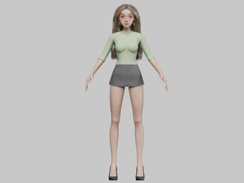 Pretty stylized girl V32817 3D Model