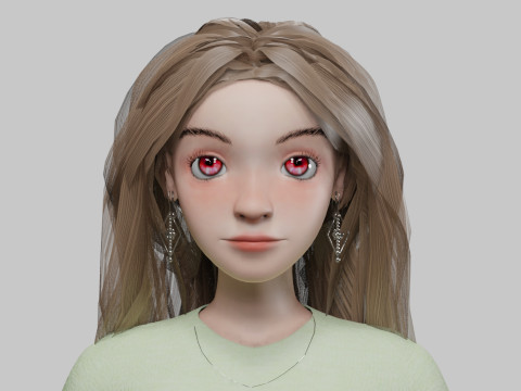 Gadis cantik bergaya V32817 Model 3D