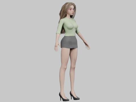 Pretty stylized girl V32817 3D Model
