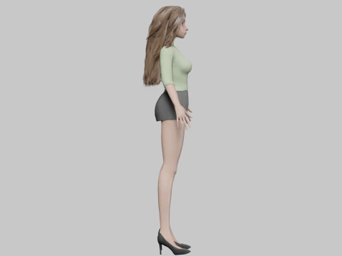 Pretty stylized girl V32817 3D Model
