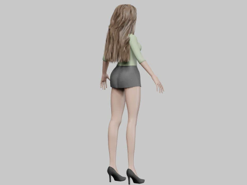 Pretty stylized girl V32817 3D Model