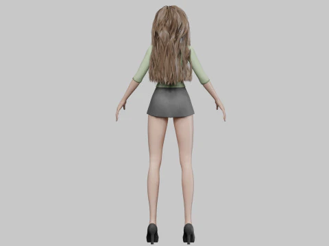 Pretty stylized girl V32817 3D Model