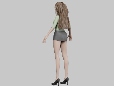 Gadis cantik bergaya V32817 Model 3D