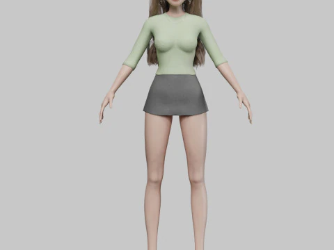 Pretty stylized girl V32817 3D Model