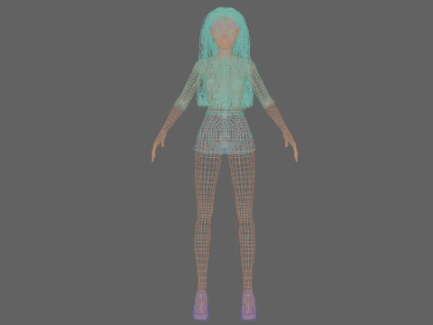 Pretty stylized girl V32817 3D Model