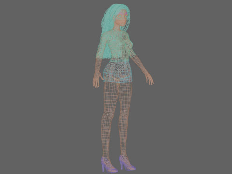 Gadis cantik bergaya V32817 Model 3D