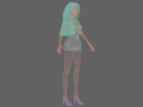 Pretty stylized girl V32817 3D Model