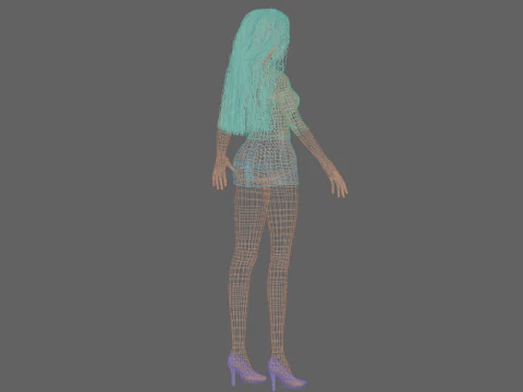Pretty stylized girl V32817 3D Model