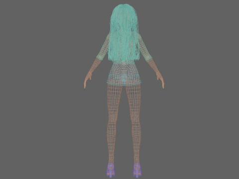Pretty stylized girl V32817 3D Model