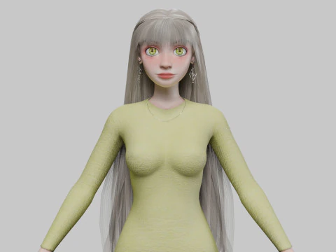 かわいい女の子 V32683 3Dモデル