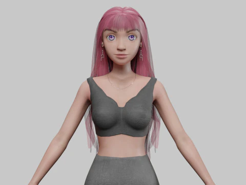 Симпатичная девочка-подросток V33133 3D Модель