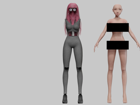 Pretty teen girl V33133 3D Model