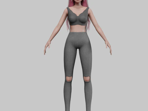 Pretty teen girl V33133 3D Model