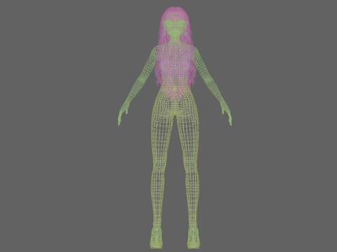 Pretty teen girl V33133 3D Model