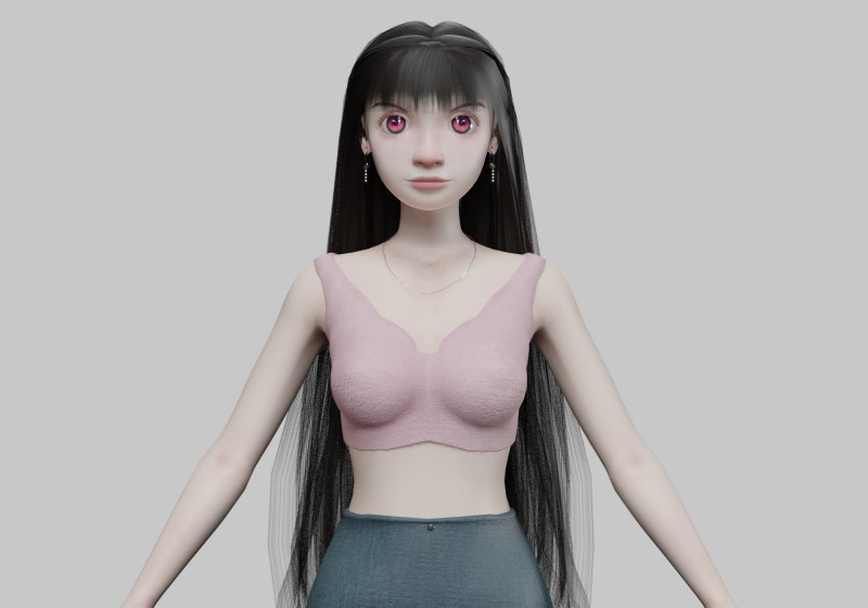 Pretty young girl V29761 3Dモデル .c4d .max .obj .3ds .fbx .stl .blend 