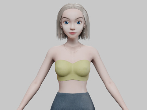 Standard cartoon girl V26387 Modèle 3D
