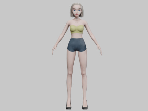Standard cartoon girl V26387 3D Модель