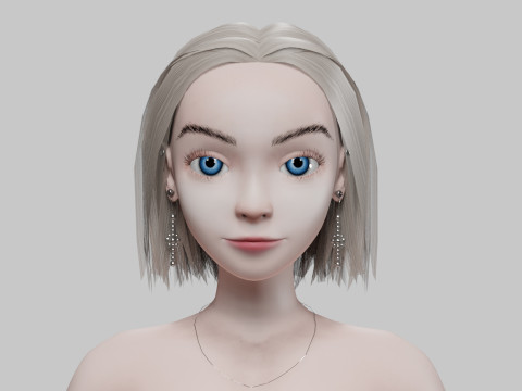 Standard cartoon girl V26387 3D Модель
