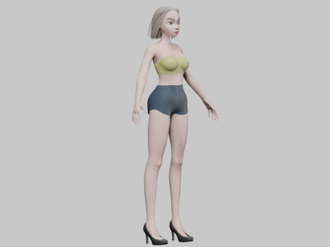 Standard cartoon girl V26387 3D Модель