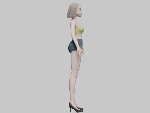 Standard cartoon girl V26387 3D Модель