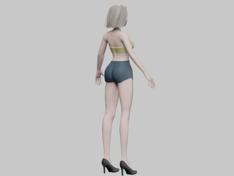 Standard cartoon girl V26387 3D Модель