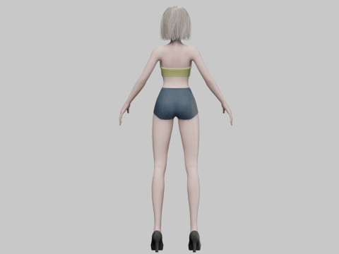 Standard cartoon girl V26387 3D Модель