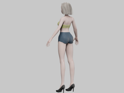 Standard cartoon girl V26387 3D Модель