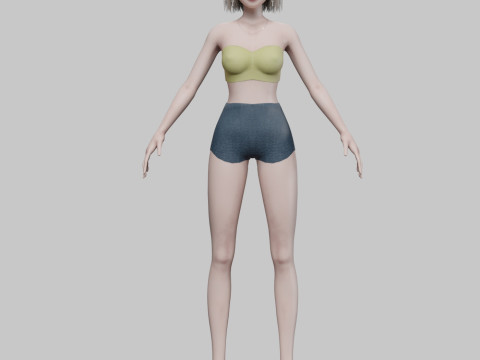 Standard cartoon girl V26387 3D Модель