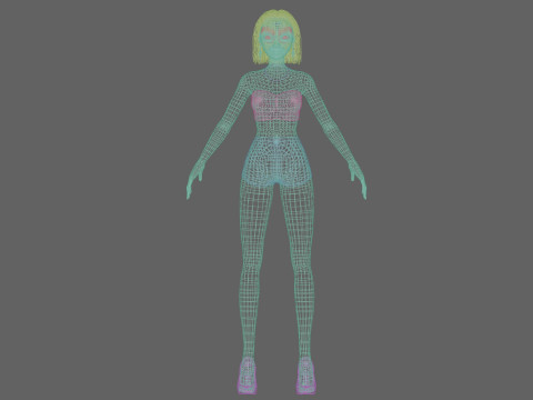 Standard cartoon girl V26387 3D Модель