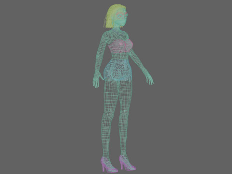 Standard cartoon girl V26387 3D Модель