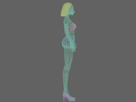 Standard cartoon girl V26387 3D Модель