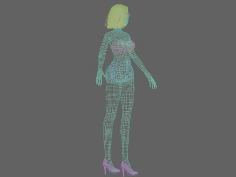Standard cartoon girl V26387 3D Модель