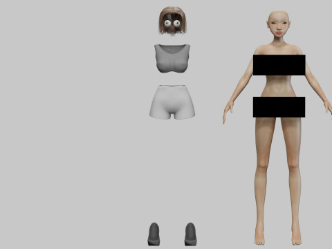 Standard pretty girl V27779 Model 3D