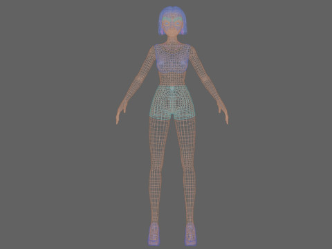 Standard pretty girl V27779 Model 3D