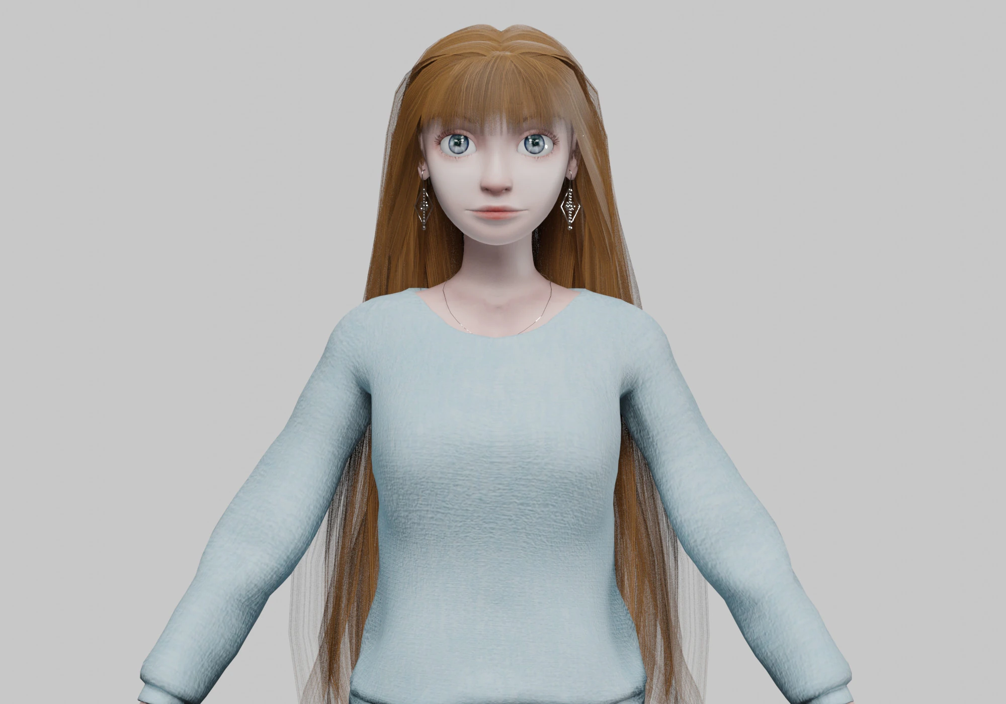 Standard young girl V33830 3D Model .c4d .max .obj .3ds .fbx .stl .blend 